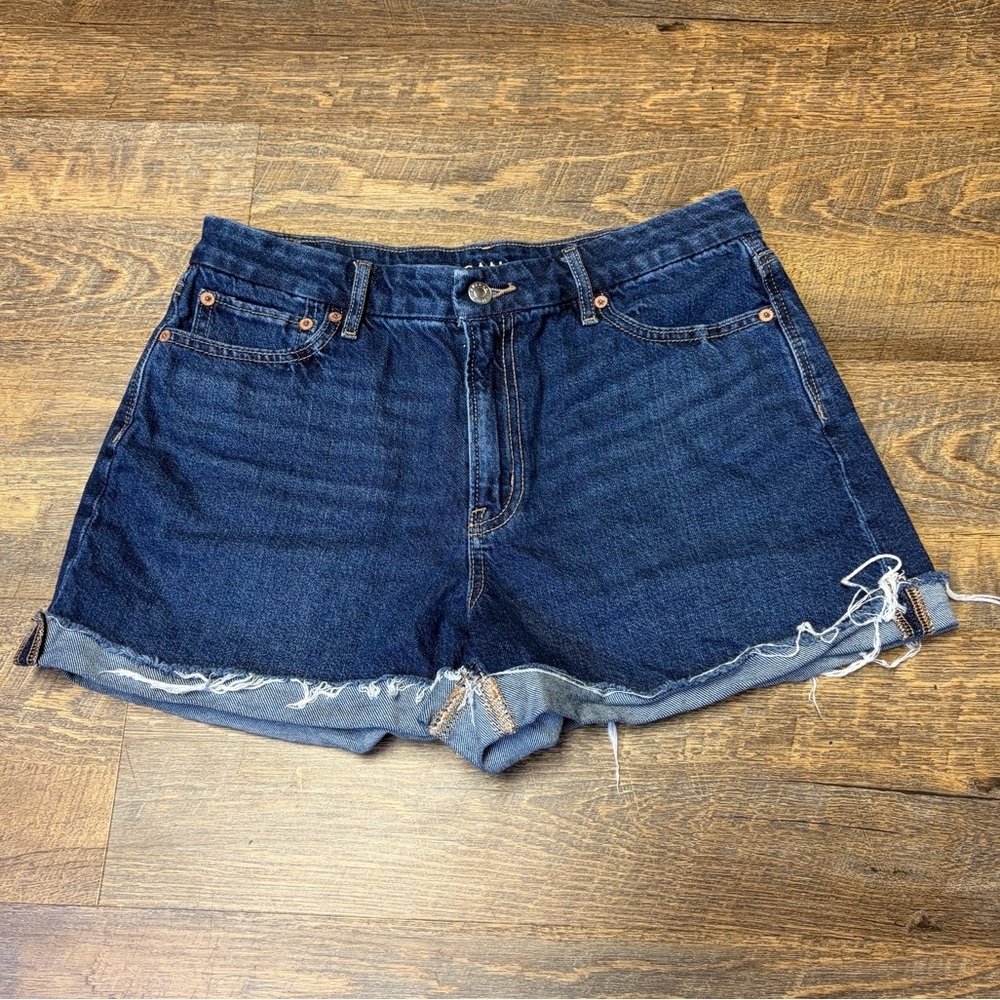 American Eagle Curvy Relaxed Denim Jean Shorts Womens 10 High Rise Strigid